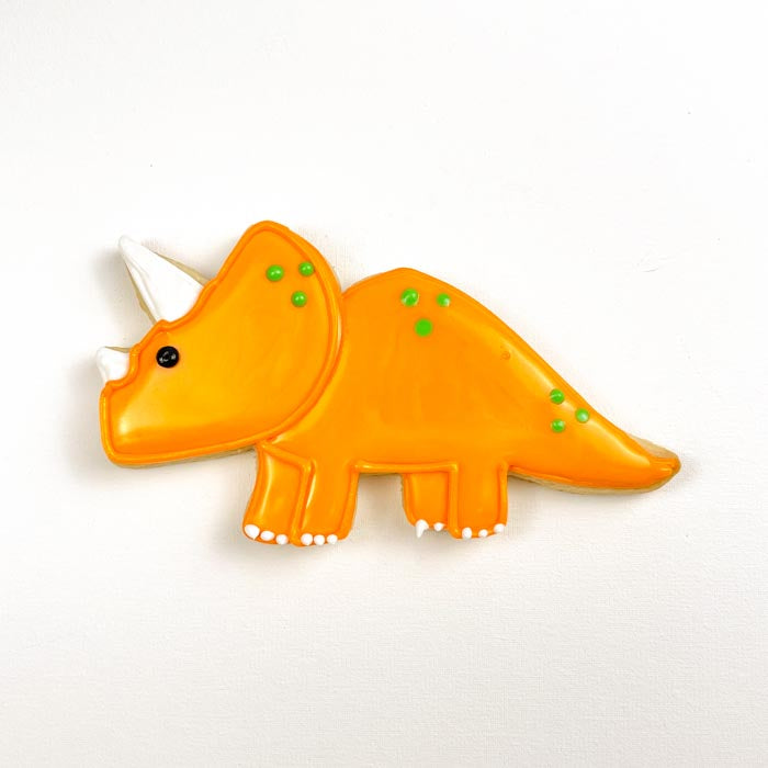 How to Decorate a Triceratops Sugar Cookie-Beginner Friendly Tutorial