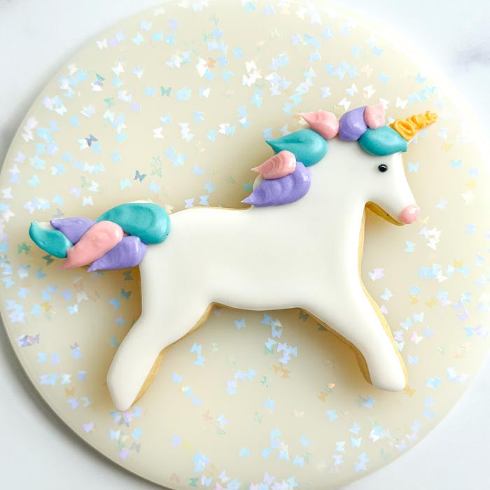 How to Decorate a Jumping Unicorn Cookie with Royal Icing