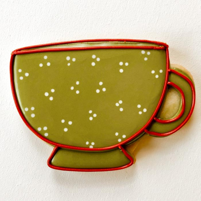 How to Decorate a Green Teacup Sugar Cookie
