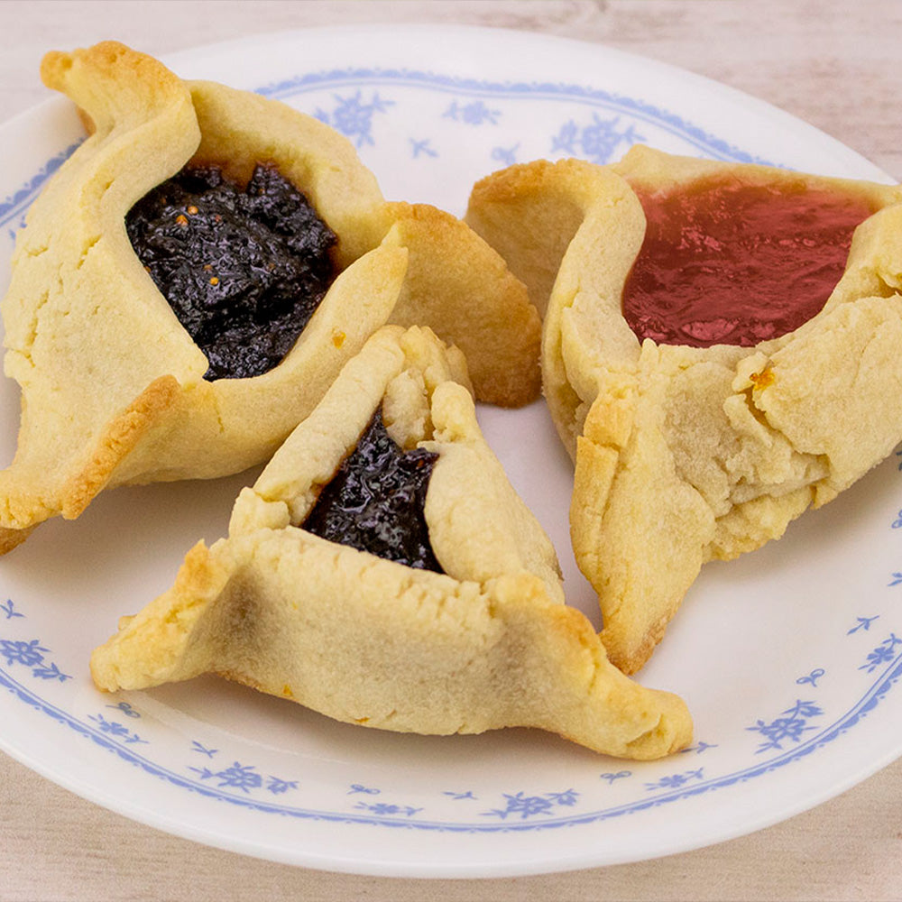 plate of Hamantaschen cookies