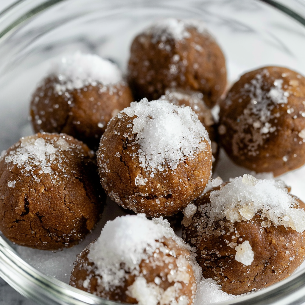 Molasses Cookies Topped with Crunchy Pearl Sugar
