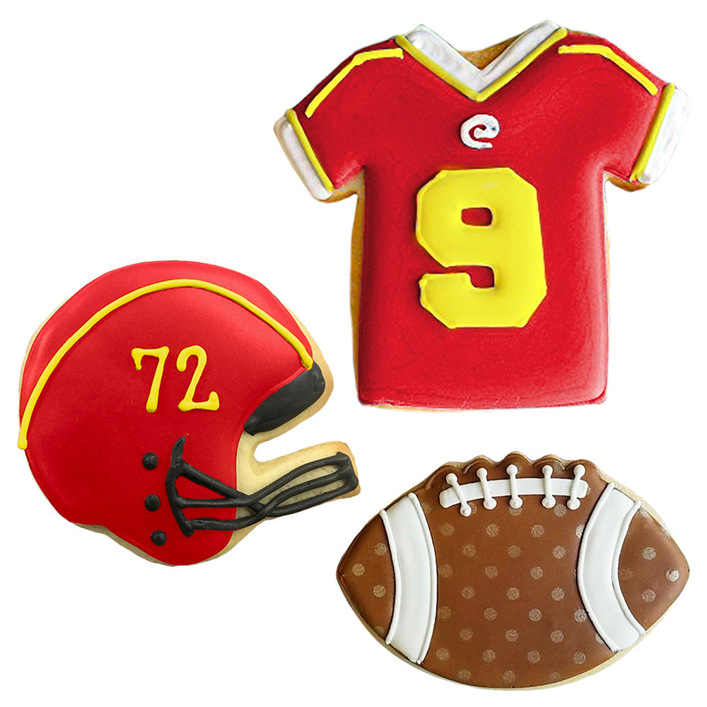 cookie ball football helmets Football Cookie Cutter 3 pc set