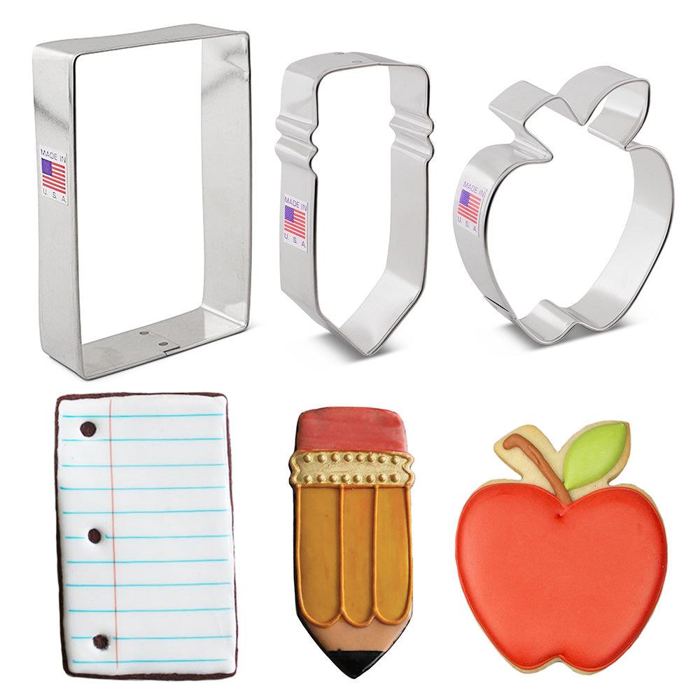 Back to School Cookie Cutter 3 Pc Set