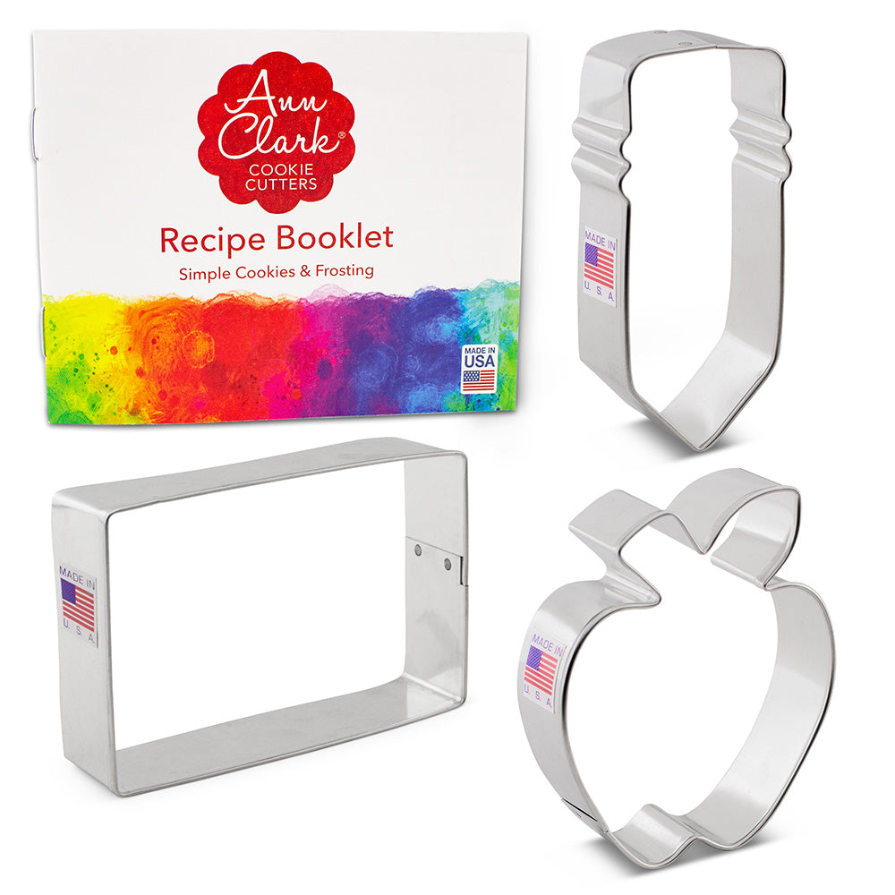 Back to School Cookie Cutter 3 Pc Set