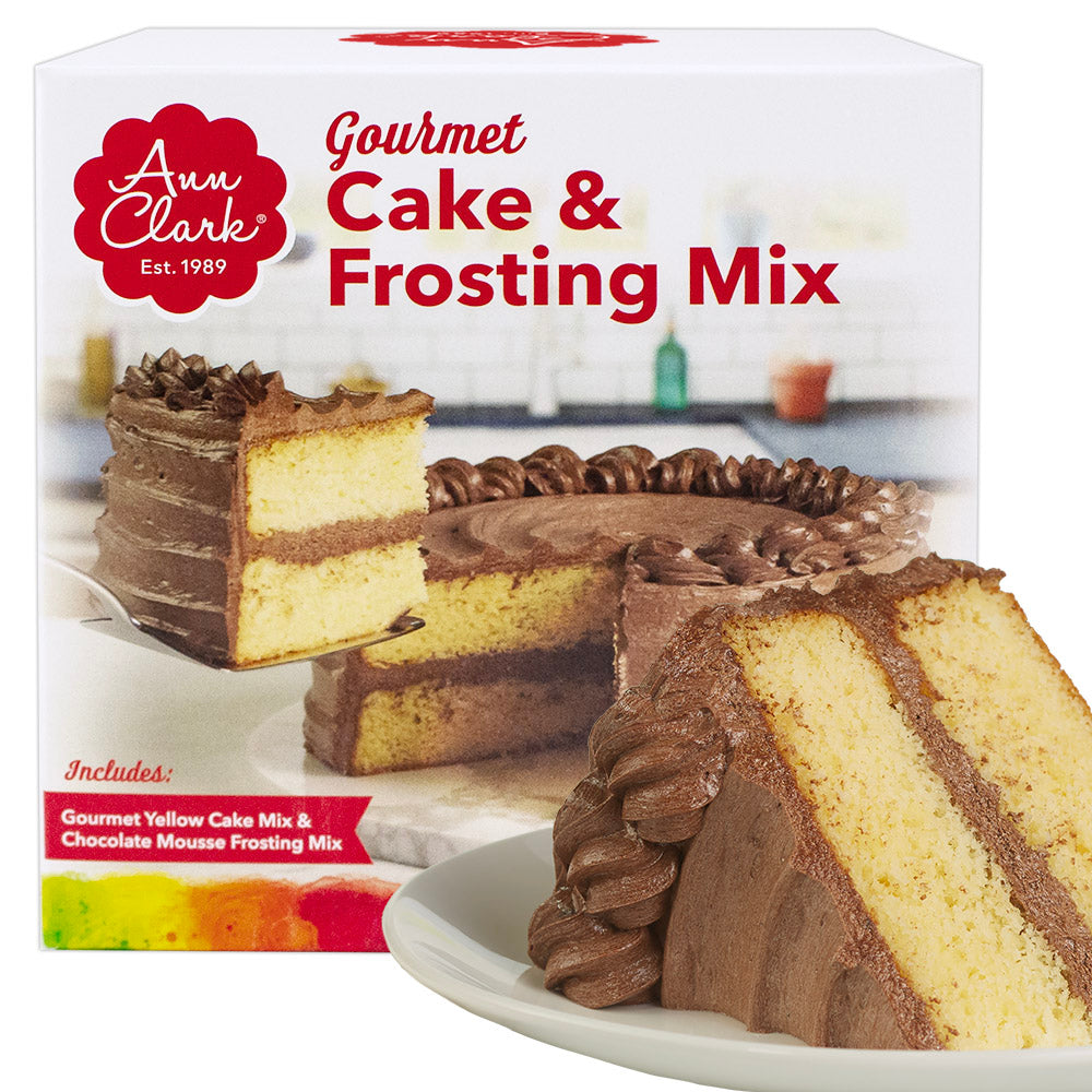Ann Clark Gourmet Yellow Cake Mix with Chocolate Mousse Frosting