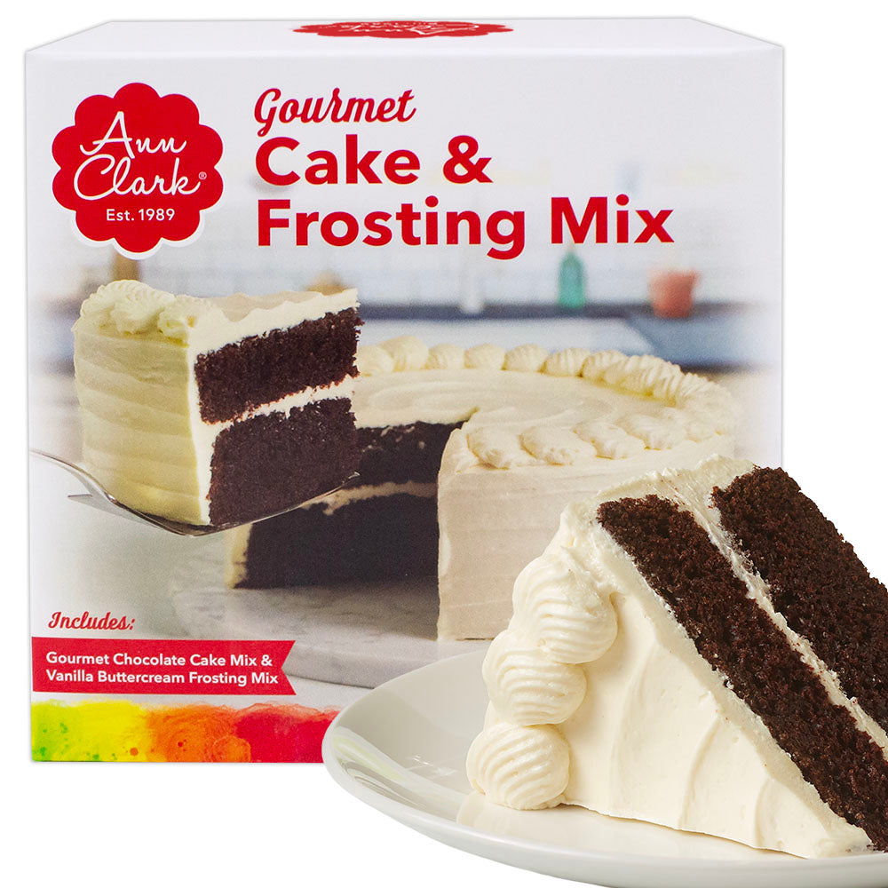 Ann Clark Gourmet Chocolate Cake Mix with Vanilla Buttercream Frosting