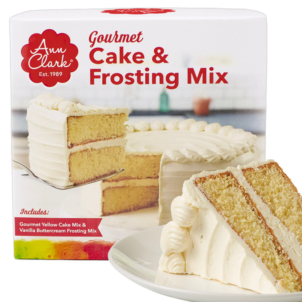 Ann Clark Gourmet Yellow Cake Mix with Vanilla Buttercream Frosting