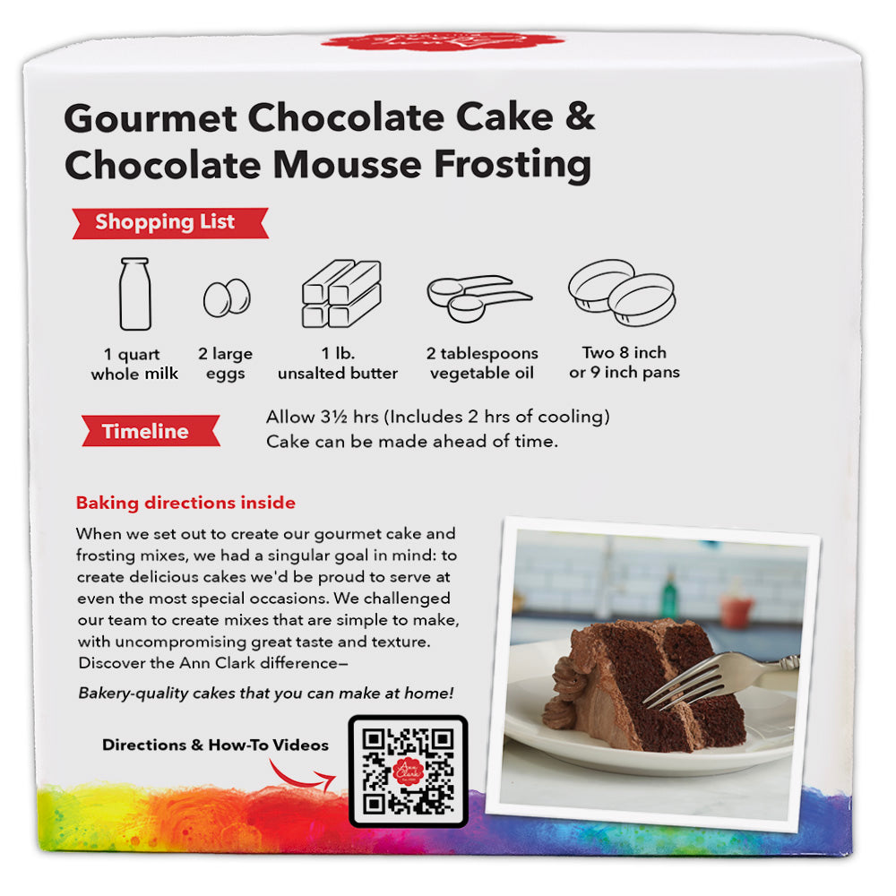 Ann Clark Gourmet Chocolate Cake Mix with Chocolate Mousse Frosting