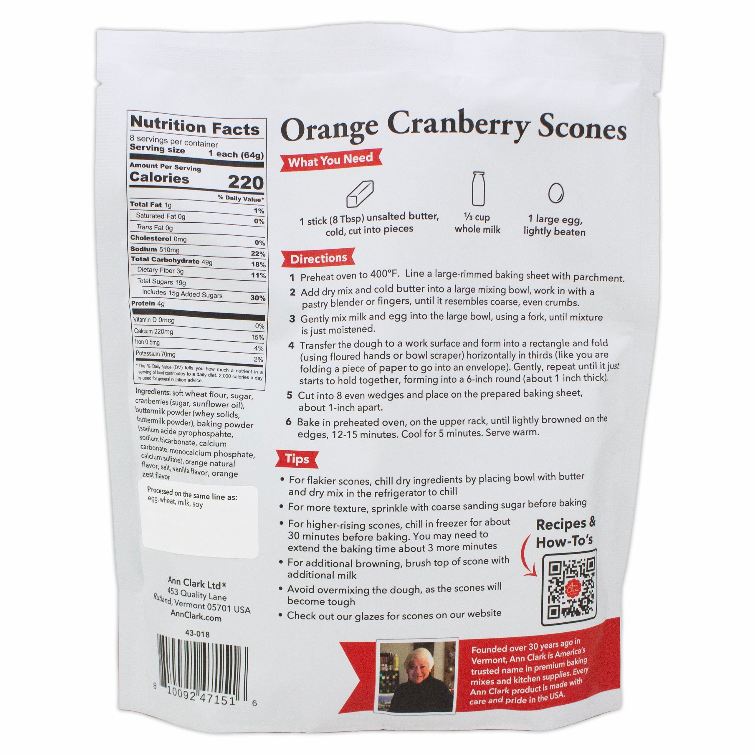 Ann Clark Ann Clark Traditional Cranberry Orange Scone Mix 