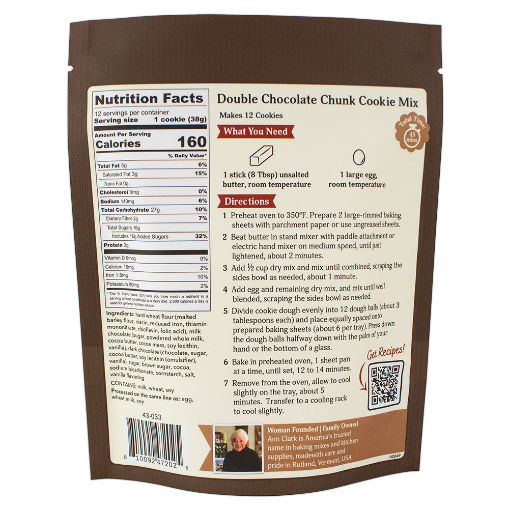 Ann Clark Double Chocolate Chunk Cookie Mix