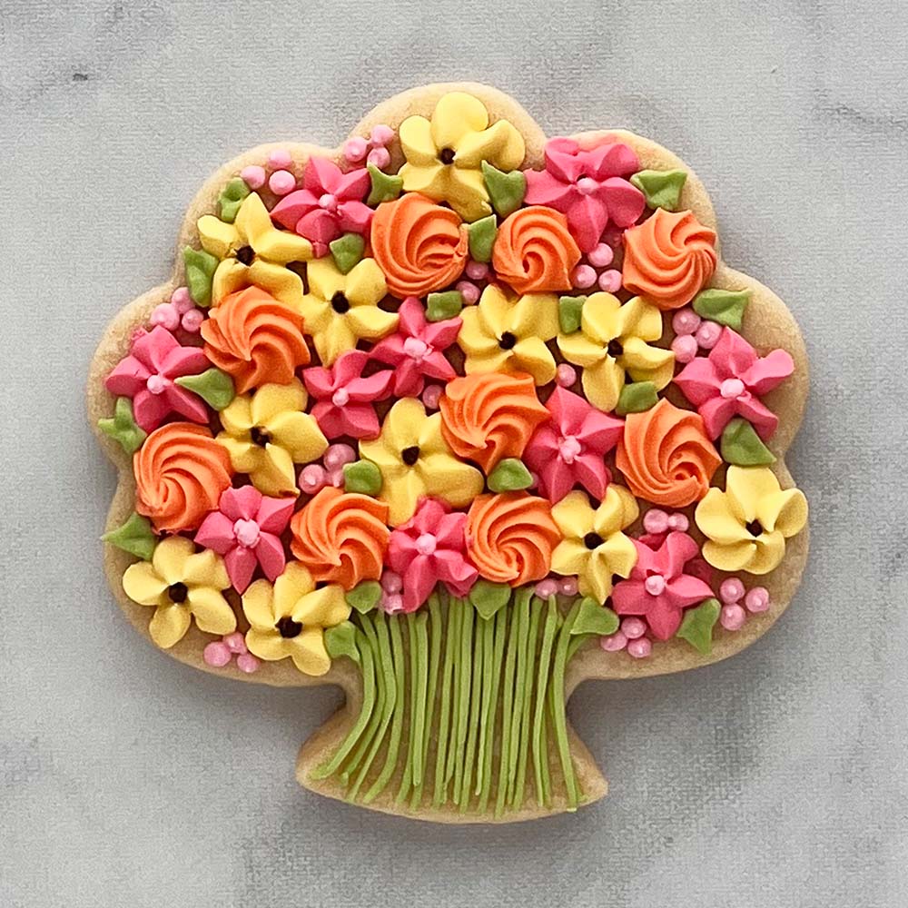 Forward Facing Turkey & Bouquet of Flowers Cookie Cutter