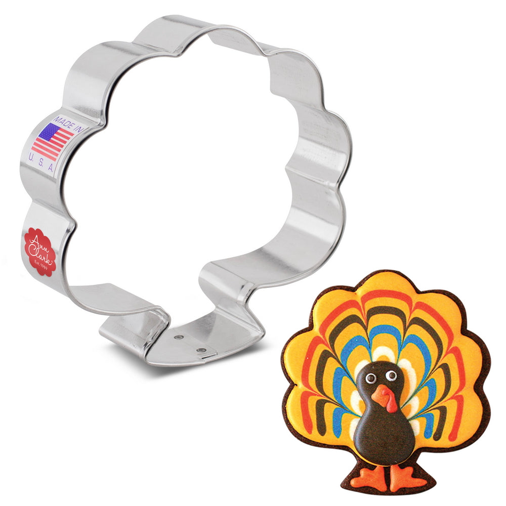 Forward Facing Turkey & Bouquet of Flowers Cookie Cutter