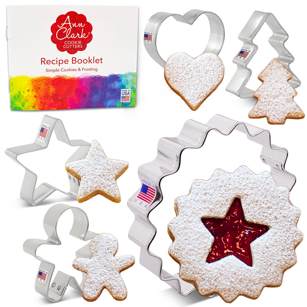 Christmas Linzer Cookie Cutters 5-Pc. Set  Ann Clark