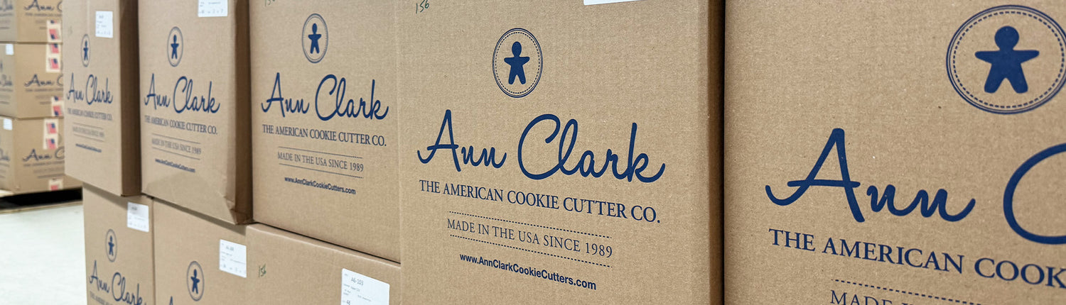 Ann Clark boxes in warehouse