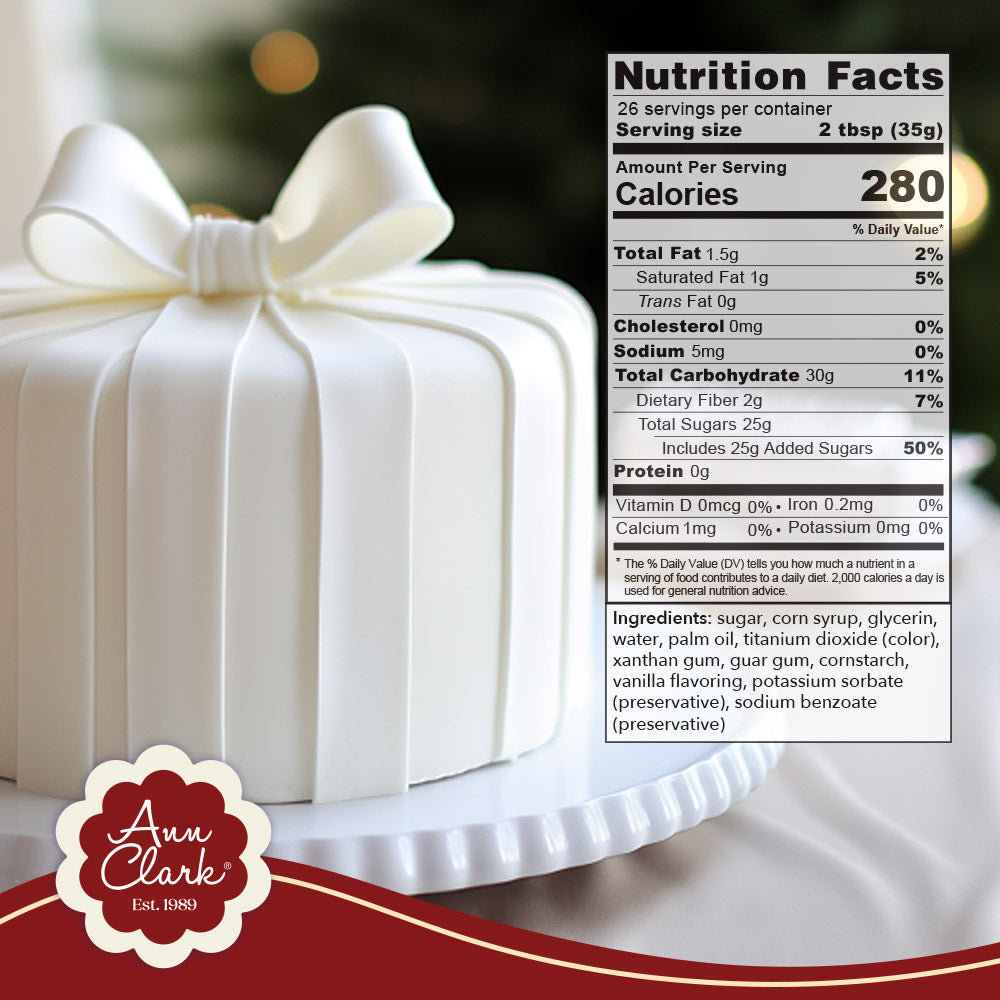 Ann Clark Bright White Fondant, Vanilla Flavor, 32 oz