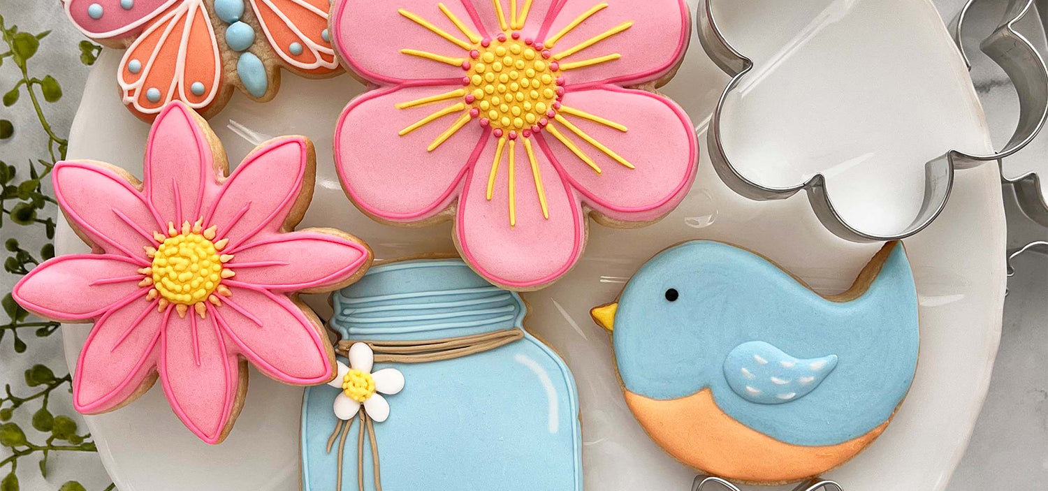 Spring cookies on a plate