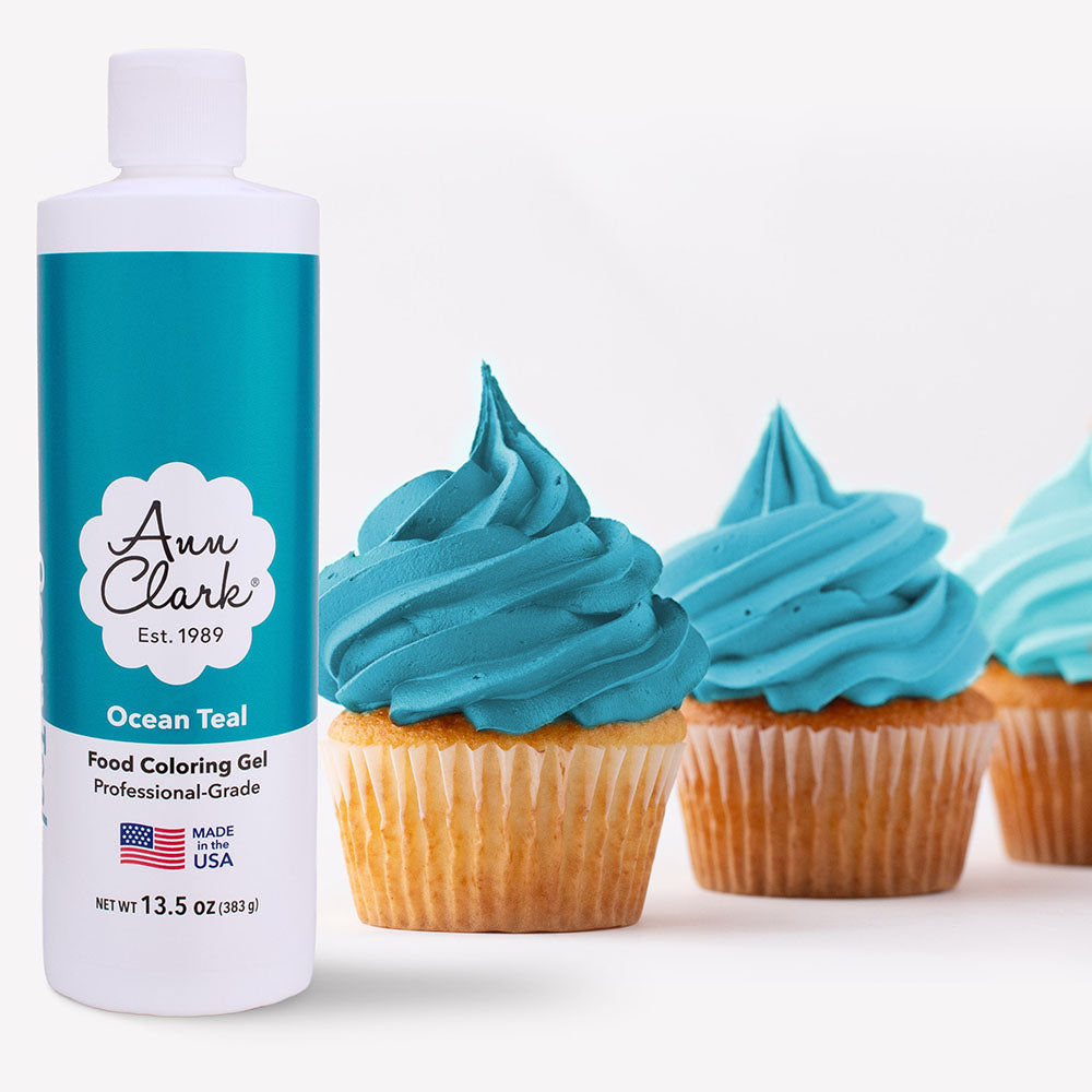 image of Ann Clark Ocean Teal Food Coloring Gel, Extra Large 13.5 oz. Bottle