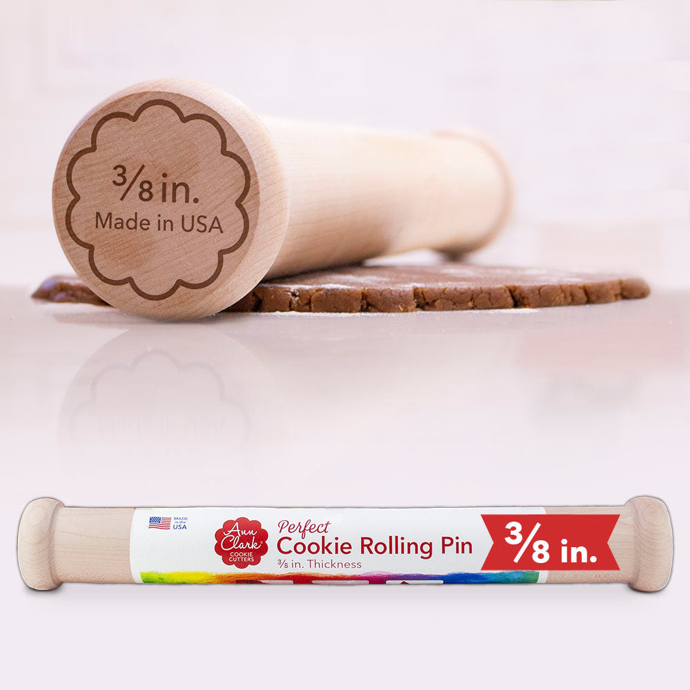 Perfect Cookie Rolling Pin 3/8 in Fixed Depth for Even Thicker Cookies