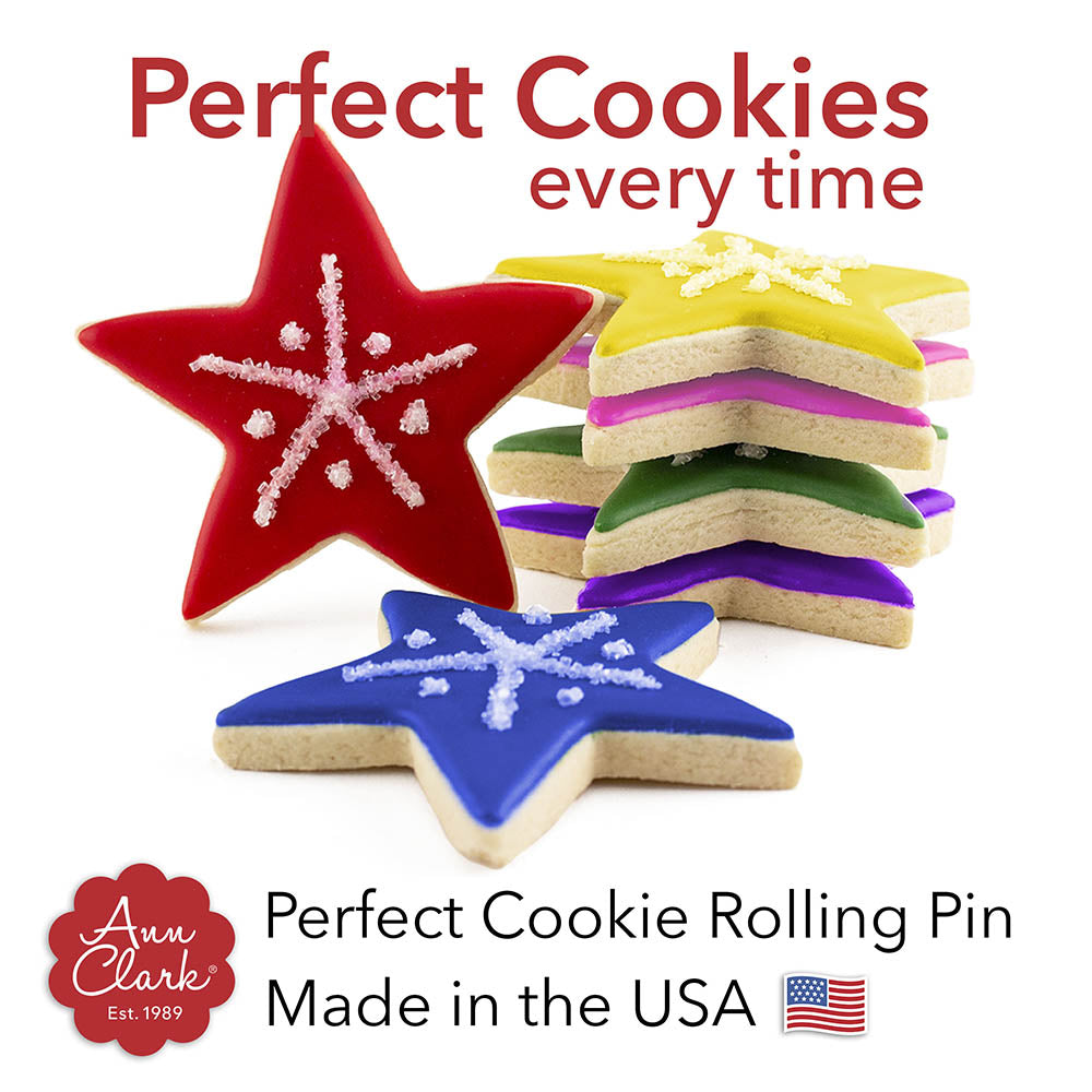 Perfect Cookie Rolling Pin 3/8 in Fixed Depth for Even Thicker Cookies