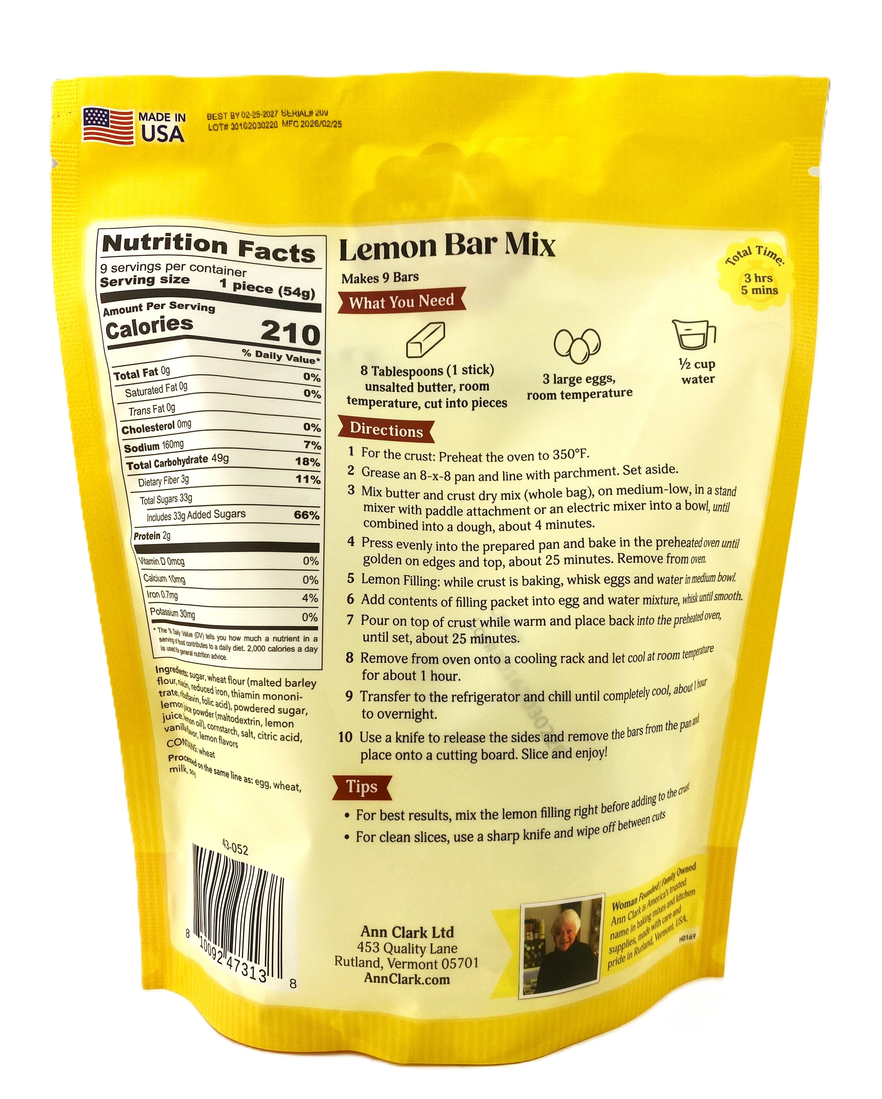 Ann Clark Lemon Bar Mix