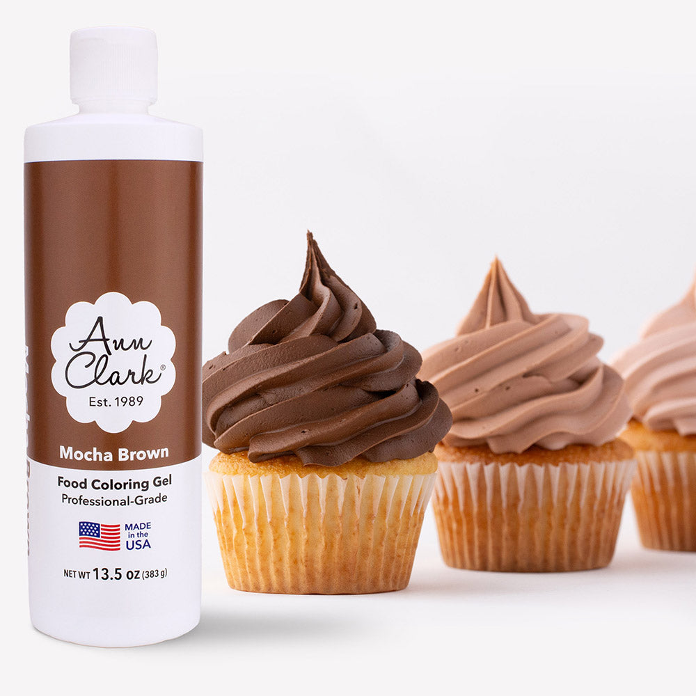 image of Ann Clark Mocha Brown Food Coloring Gel, Extra Large 13.5 oz. Bottle